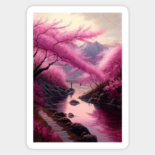 Cherry Blossoms-Oil Paint Sticker